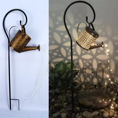 Solar Metal Watering Can Light for Garden Patio Yard Pathway